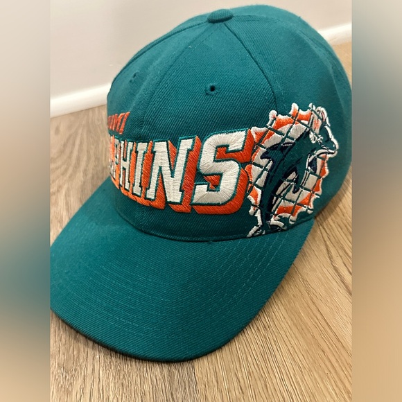 1991 Sports Specialties NFL ProLine Miami Dolphins Grid Wool Snapback Hat Cap - Picture 5 of 10